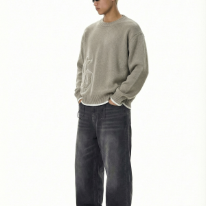 Gray Money Sign Sweater