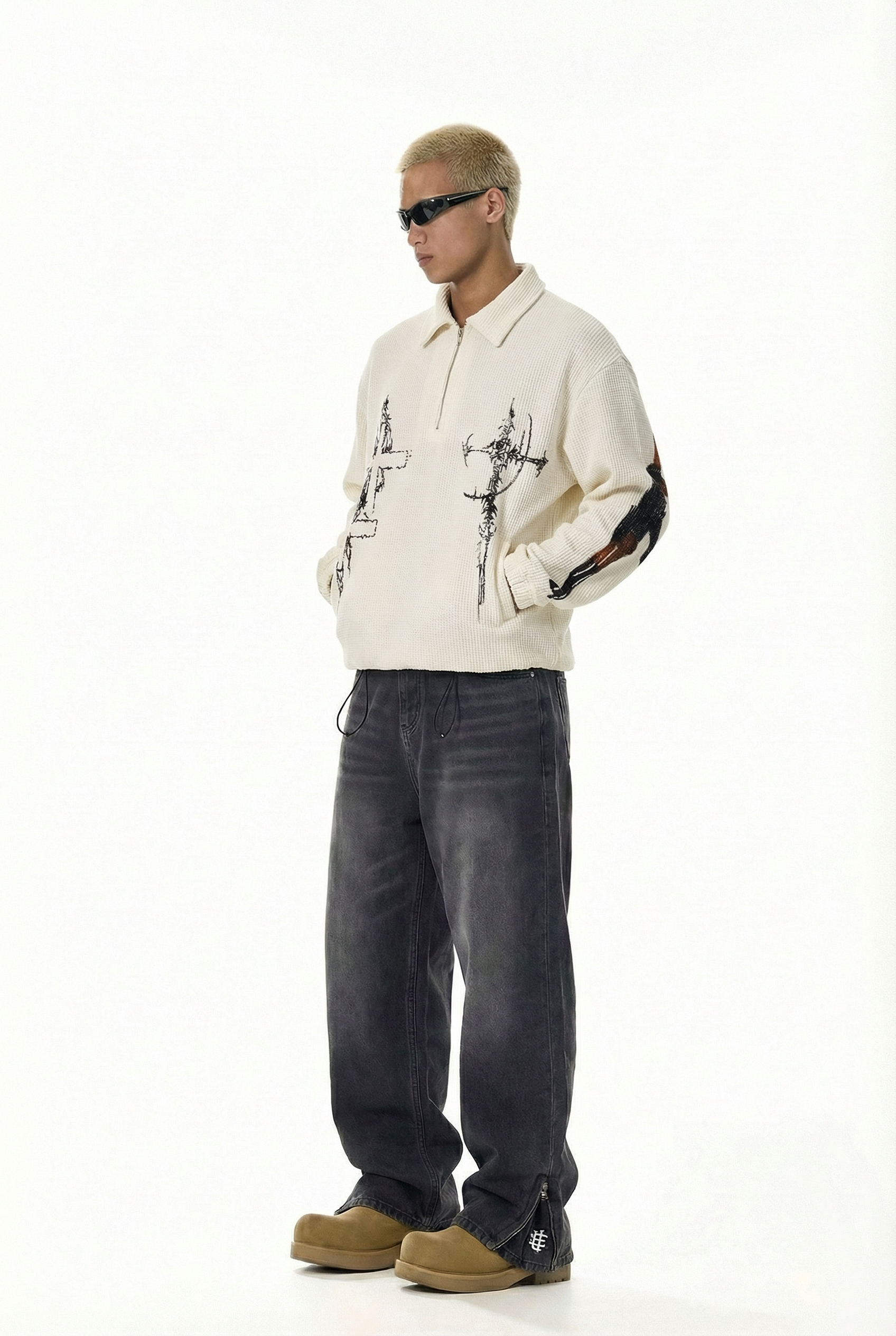 Cross Art Knit Streetwear Top